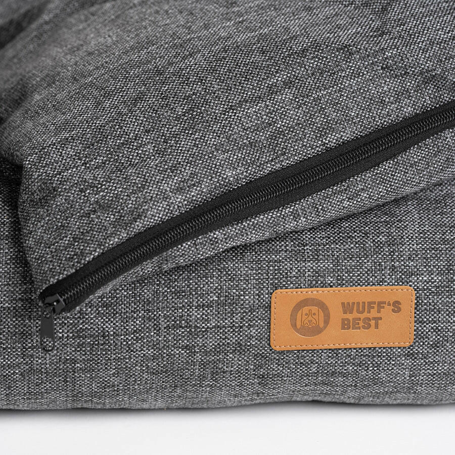 Hundebett mit hohem Rand "Nordic" (anthrazit) Hundekissen mit Reissverschluss