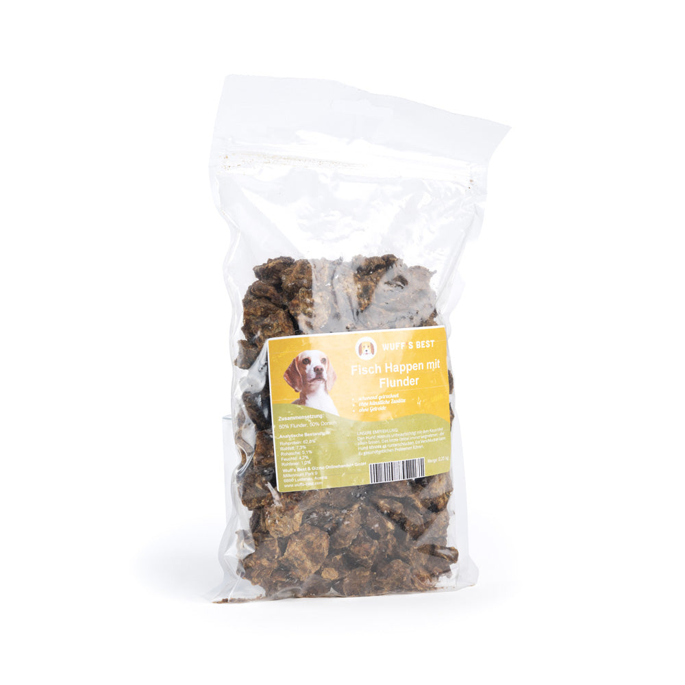 Fisch Happen mit Flunder - Belohnung für Hunde (250g)