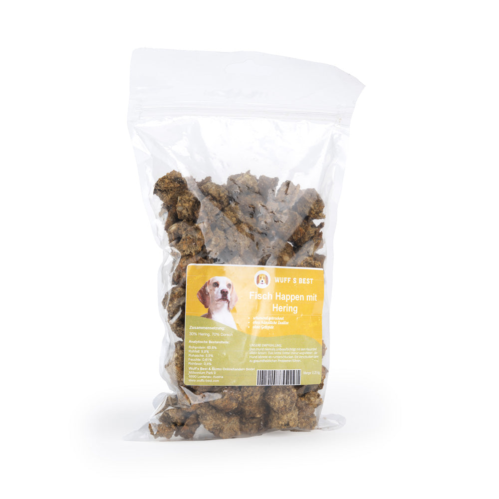 Fisch Happen mit Hering - Belohnung für Hunde (250g)