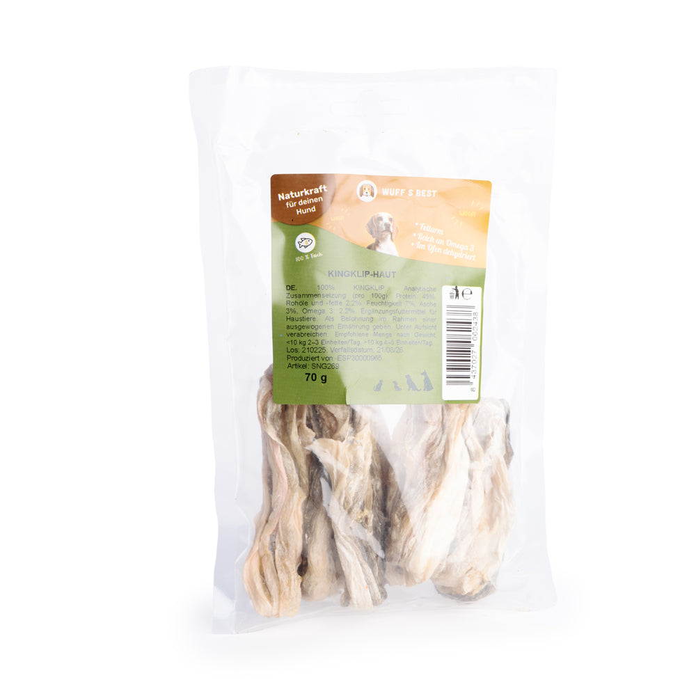 Getrocknete Aalhaut für Hunde (70g oder 1.000g)