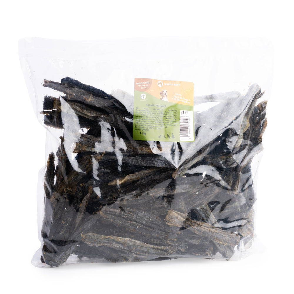 Getrocknete Heilbutthaut für Hunde (70g oder 1.000g)