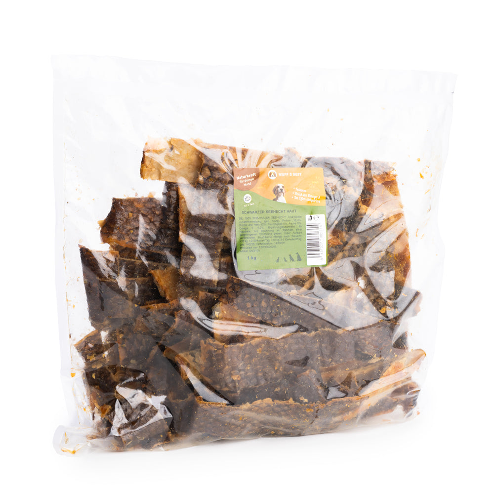 Getrocknete Seehechthaut für Hunde (70g oder 1.000g)