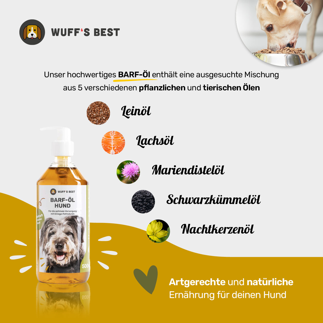 BARF-Öl Hund (500ml Flasche)